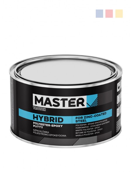 Polyester-epoxy body filler for zinc coated steel MASTER Hybrid | 1L
